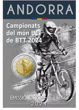 Coincard 2 Euro Sondermünze Andorra 2024 "Mountainbike WM"