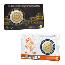 Coincard 2 Euro Sondermünze Belgien 2026"200 Jahre Königliche Belgische Sternwarte und 50 Jahre Nationales Geographisches Institut"
