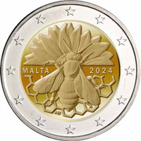 Coincard 2 Euro Sondermünze Malta 2024"Honigbiene"