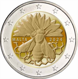 2 Euro Sondermünze Malta 2024"Honigbiene"