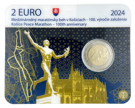 Coincard 2 Euro Sondermünze Slowakei 2024" 100.Jahre Kosice Marathon"