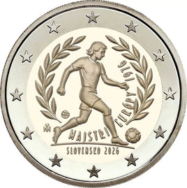 2 Euro Sondermünze Slowakei 2026" Fussball Europameister"