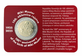 Coincard 2 Euro Sondermünze Slowenien 2025"Miki Muster"