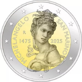 Reverse Proof 2 Euro Sondermünze San Marino 2025 "Michaelangelo"