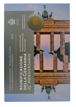 2 Euro Sondermünze San Marino 2015"Wiedervereinigung Deutschlands"im Blister