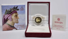 PP 2 Euro Sondermünze Vatikan 2021"Dante Alighieri"Originalbox