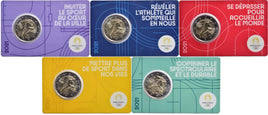 5 x Coincard 2 Euro Sondermünze Frankreich 2021"Olympische Spiele Paris 2024"