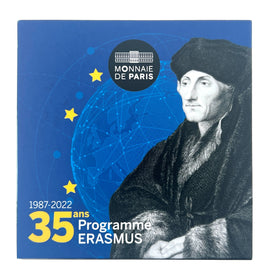 PP 2 Euro Sondermünze Frankreich 2022"Erasmus"Polierte Platte