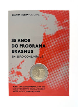 Coincard 2 Euro Sondermünze Portugal 2022"Erasmus"