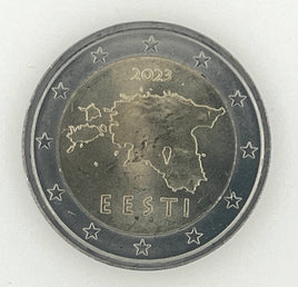 2 Euro Kursmünze Estland "Landkarte"