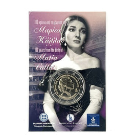 Coincard 2 Euro Sondermünze Griechenland 2023"Maria Callas"