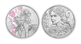 10 Euro Silber Österreich 2024 "Pfingstrose" Handgehoben